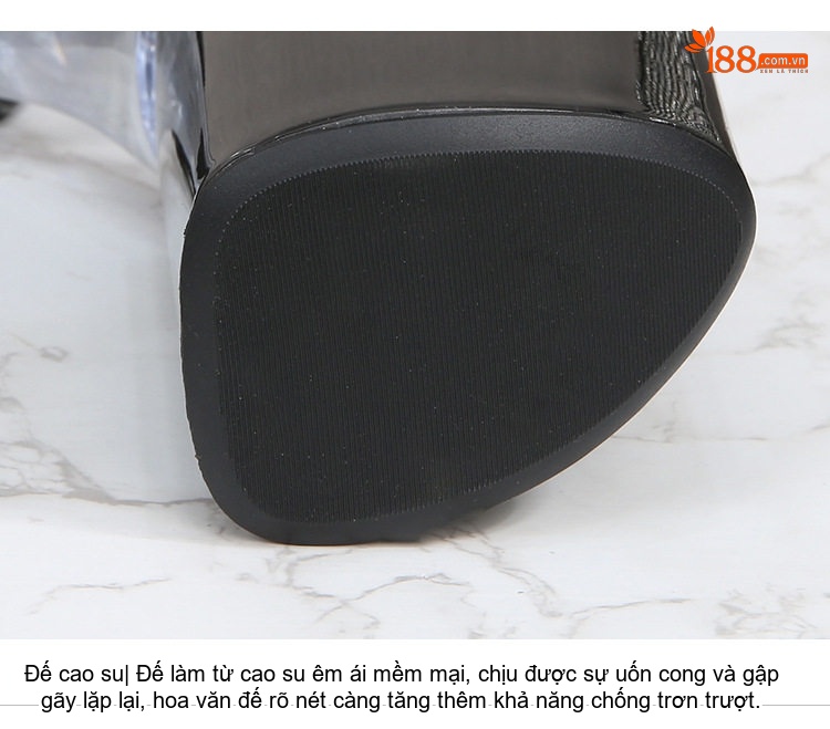Giày Sandal Cao Gót Nữ Quai Trong Suốt Đính Đá Gót Cao 26cm Màu Đen, Đỏ, Trắng chi tiết 5