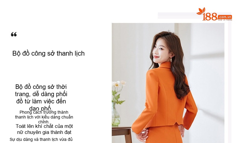 Bộ Vest Nữ Quần Ống Rộng Công Sở Cao Cấp Màu Đen, Tím, Cam, Xanh Lá chi tiết 3