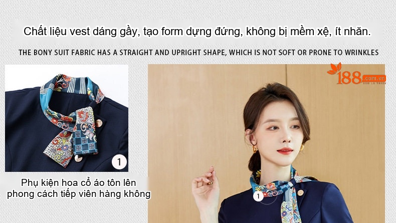 Bộ Vest Công Sở Nữ Tay Ngắn Thiết Kế Thanh Lịch Màu Xanh, Xám chi tiết 9