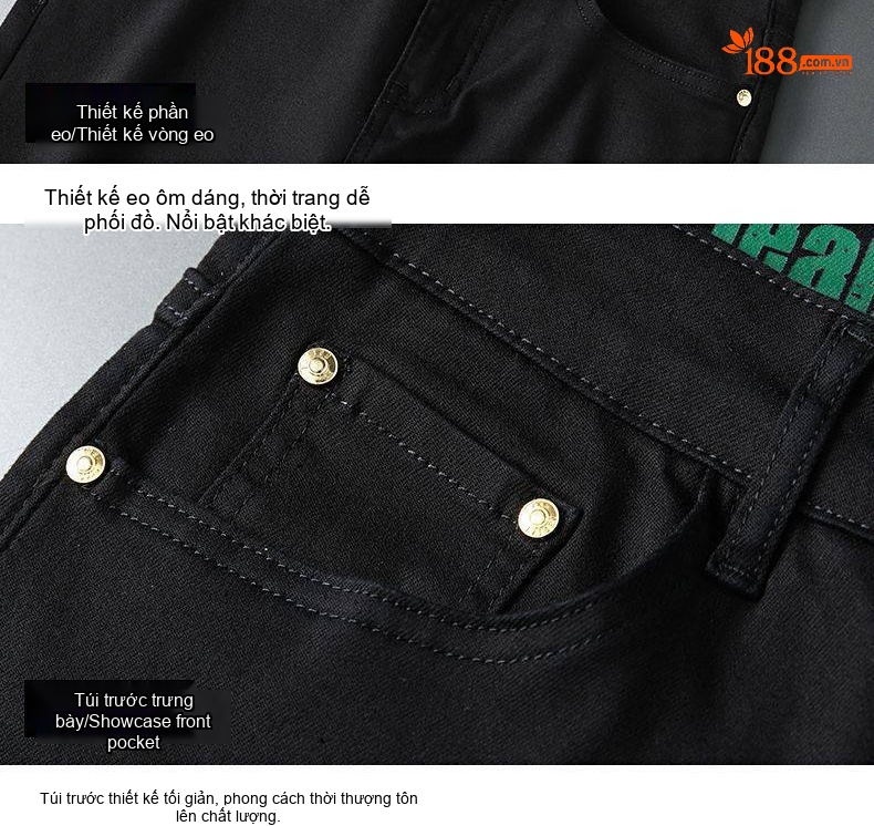 Quần Dài Nam Cotton Co Giãn Chống Thấm Nước Chống Bám Bẩn Chống Phai Màu Dáng Suông Màu Đen, Trắng chi tiết 19