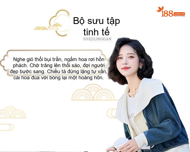 Set Bộ Quần Áo Jean Nữ Thiết Kế Khoét Nối Màu Sắc Trẻ Trung chi tiết 3