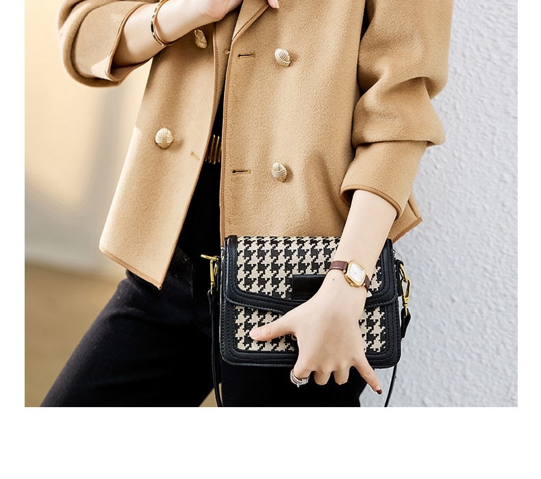 Áo Khoác Dạ Nữ Ngắn Hai Mặt Dáng Blazer Thanh Lịch Màu Be, Nâu chi tiết 21