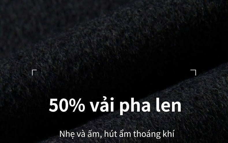 Áo Khoác Len Nam Trung Niên Dáng Dài Lót Lông Vũ Có Thể Tháo Rời Màu Xám, Đen chi tiết 4
