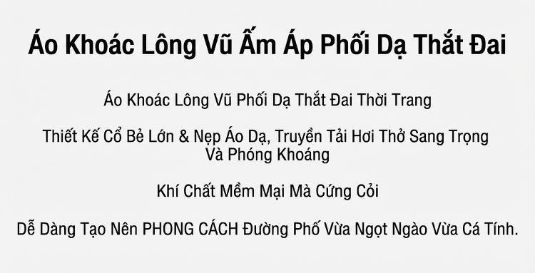 Áo Khoác Phao Nữ Lông Vũ Cổ Lớn Hai Mặt Thu Đông Dáng Ôm Màu Đen, Trắng chi tiết 2