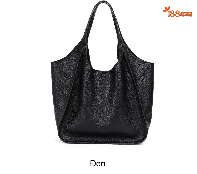 Túi Tote Nữ Da Bò Sức Chứa Lớn Đeo Vai Phong Cách Tiểu Thư Màu Đen chi tiết 4