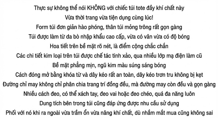 Túi Tote Nữ Da Bò Dung Tích Lớn Đeo Vai Kẹp Nách Dây Xích Màu Đen chi tiết 2