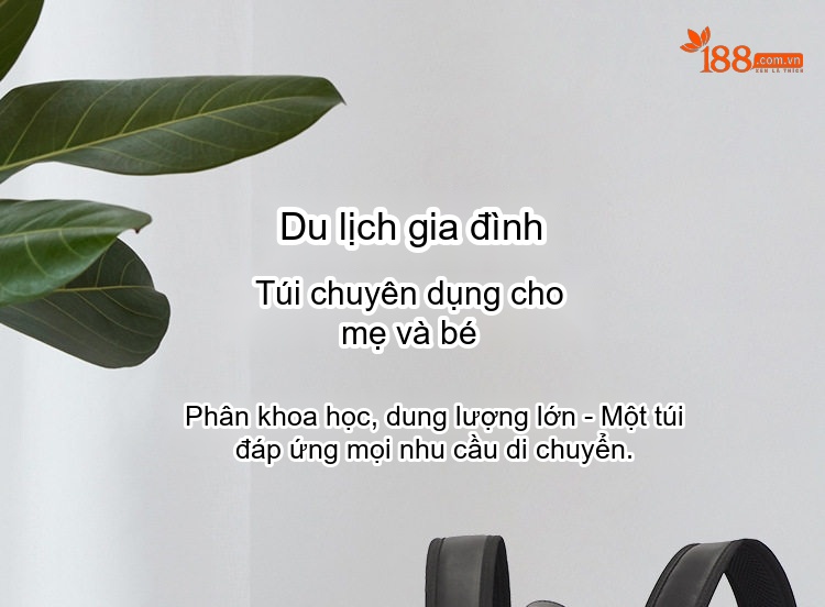 Balo mẹ bỉm sữa da bóng chống thấm, ngăn cách nhiệt bình sữa, ngăn đồ ướt riêng biệt chi tiết 1
