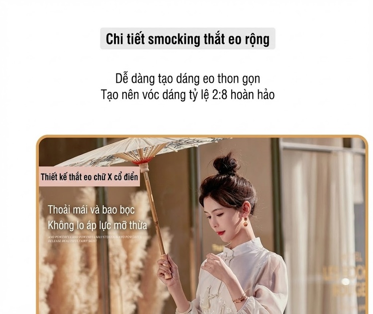 Set Áo Thêu Hoa Cổ Tàu Tay Lỡ và Chân Váy Mã Diện In Họa Tiết Phong Cách Trung Hoa chi tiết 12