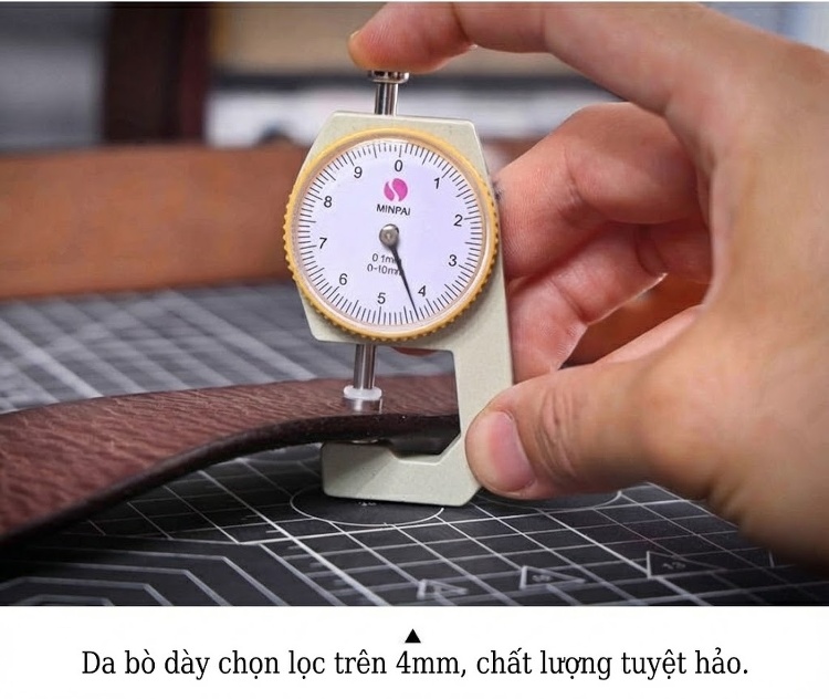 Thắt Lưng Nam Da Bò Thủ Công Mặt Khóa Đồng Nguyên Chất Màu Đen, Nâu chi tiết 19