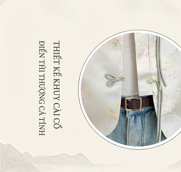 Áo Khoác Nữ Trung Hoa Tân Thời In Hoa Văn Cài Khuy Phong Cách Retro chi tiết 8
