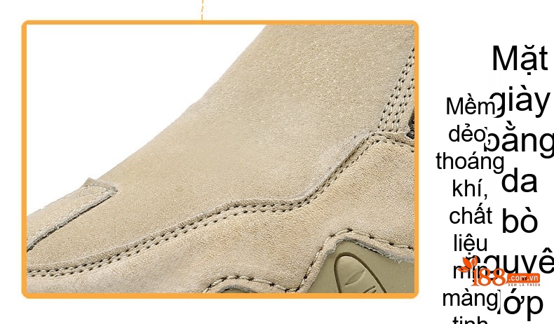 Giày Boot Martin Nam Da Thật Cổ Cao Chiều Cao Đế Khoảng 3cm Màu Be, Đen, Xám chi tiết 5