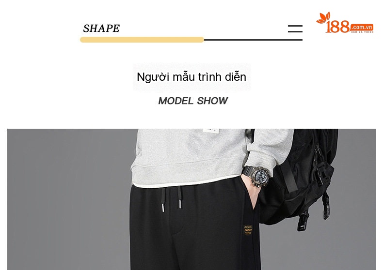 Quần Jogger Nam Ống Bo Chun Thu Đông Dáng Rộng Phong Cách Hàn Quốc Màu Đen, Xám, Xanh Navy chi tiết 12