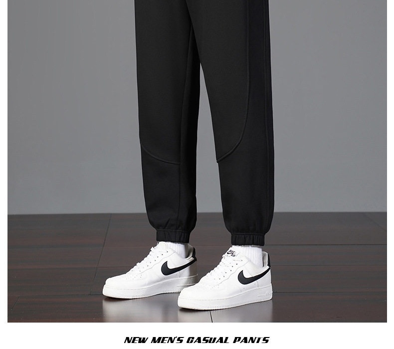 Quần Jogger Nam Ống Bo Chun Thu Đông Dáng Rộng Phong Cách Hàn Quốc Màu Đen, Xám, Xanh Navy chi tiết 13