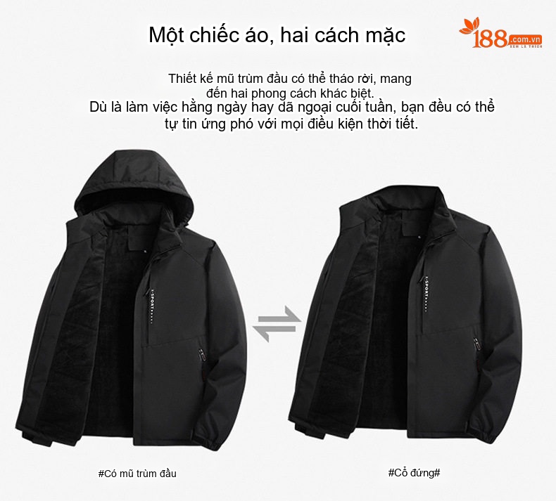 Áo khoác gió nam mỏng nhẹ chống nước có mũ trùm đầu chi tiết 35