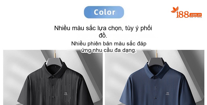 Áo Sơ Mi Nam Ngắn Tay Mùa Hè Chất liệu Băng Lụa Dáng Rộng Chống Nhăn Màu Đen, Đỏ, Xanh, Nâu... chi tiết 9