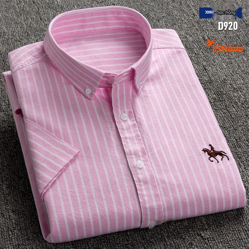Áo Sơ Mi Ngắn Tay Nam Cotton Oxford Dáng Ôm Vừa Vặn Màu Trắng, Xám, Xanh Dương, Xanh Mint...