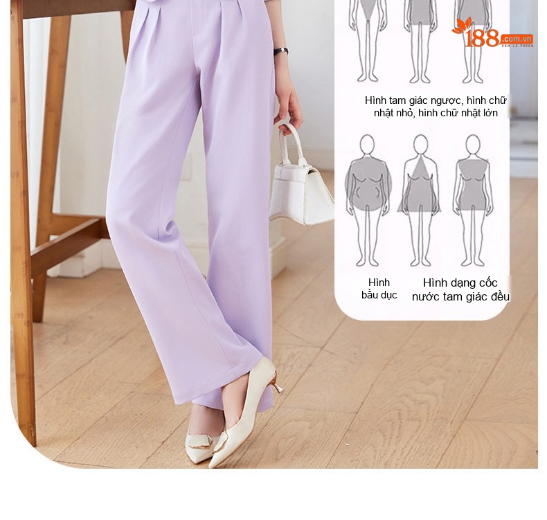 Bộ Vest Nữ Quần Ống Rộng Công Sở Cao Cấp Màu Đen, Tím, Cam, Xanh Lá chi tiết 7
