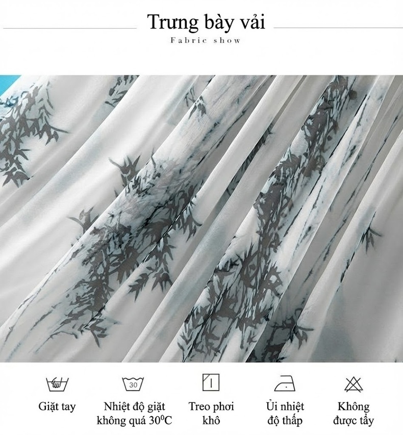 Chân Váy Midi Nữ Lụa Tơ Tằm Họa Tiết Bohemian Cạp Cao Màu Trắng chi tiết 4