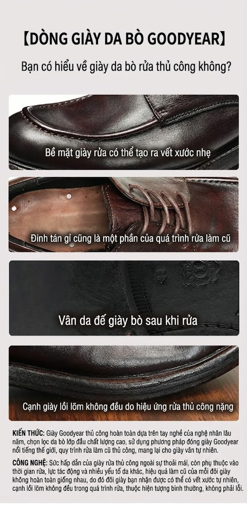 Giày Tây Buộc Dây Nam Da Bóng GoodYear Đế Lớn Chiều Cao Đế Khoảng 4cm Màu Đen, Nâu chi tiết 1