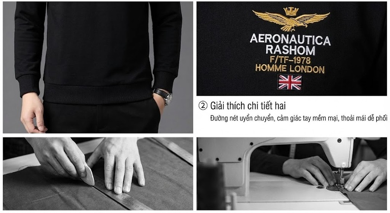 Áo Thun Dài Tay Nam Cổ Lọ Khóa Kéo Vải Nhung Dày Dặn Lót Lông Màu Xanh, Đen, Nâu, Tím... chi tiết 3