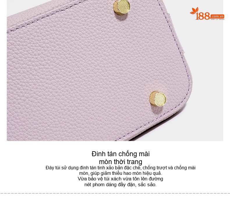 Túi Xách Nữ Da Bò Togo Thiết Kế Độc Đáo Dáng Pillow Cao Cấp Màu Tím, Nâu, Trắng Kem chi tiết 13