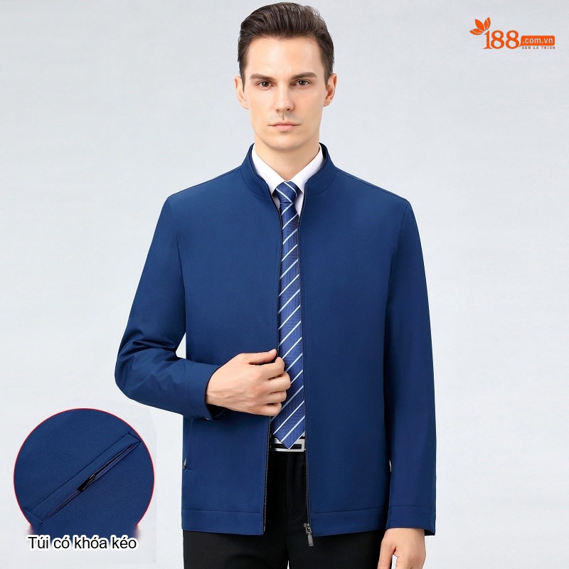 Áo Khoác Bomber Nam Lụa Tằm Tơ Dáng Ôm Chống Nhăn Màu Đen, Xám, Xanh Navy, Đỏ...