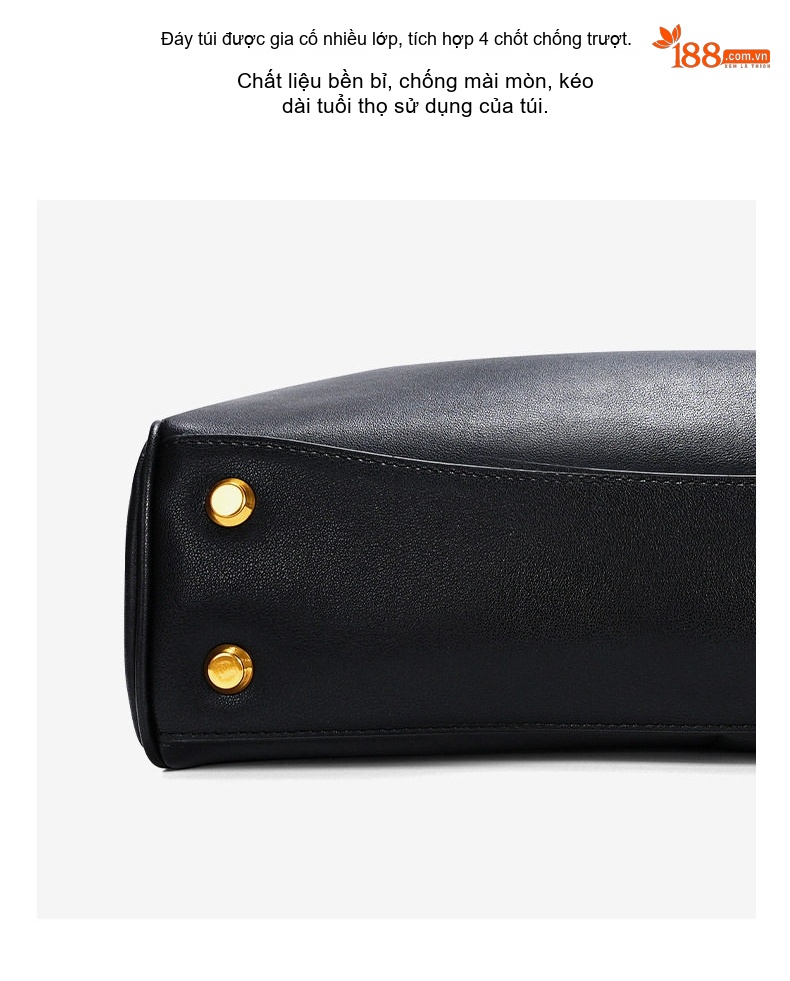 Túi Tote Da Bò Đeo Vai/Đeo Chéo Kiểu Rodeo Bag Sức Chứa Lớn Màu Đen, Trắng chi tiết 17