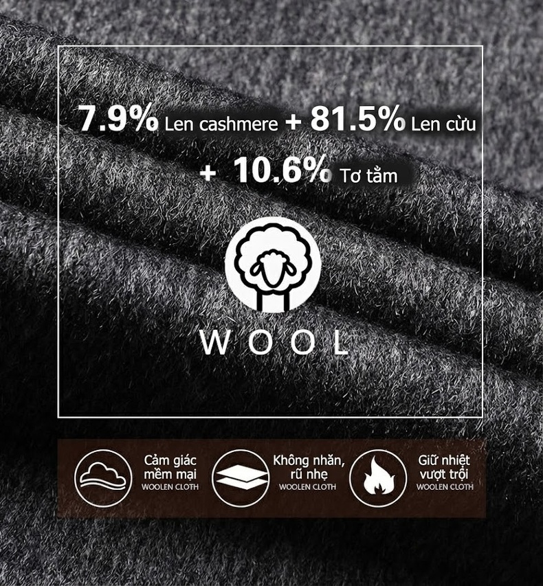 Áo Vest Nam Cashmere Lụa Tằm, Áo Khoác Blazer Kẻ Sọc Thu Đông Phong Cách Casual Màu Xám chi tiết 8