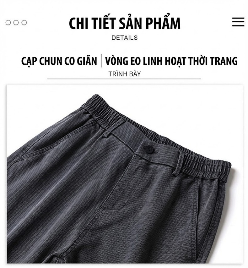 Quần Jean Ống Suông Nam Lyocell Dáng Rộng Thoải Mái Màu Xám, Nâu, Xanh Dương, Đen chi tiết 24