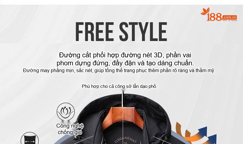 Áo Khoác Bông Nam Có Mũ Trùm Đầu Cotton Lót Lụa Tằm Ngắn Tay Giữ Ấm Màu Đen, Xanh Navy chi tiết 7