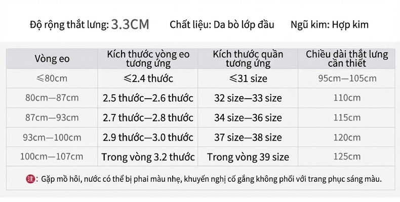 Thắt Lưng Nam Da Bò Khóa Hợp Kim Phong Cách Retro Màu Nâu, Đen, Vàng... chi tiết 4