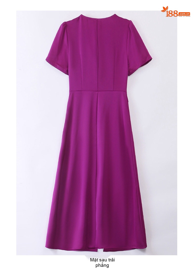 Váy liền thân Nữ Thiết Kế V-Neck Dáng Ôm Thanh Lịch Màu Trắng, Đen, Tím chi tiết 31