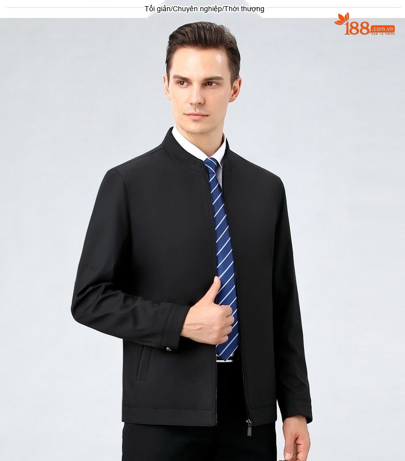 Áo Khoác Bomber Nam Lụa Tằm Tơ Dáng Ôm Chống Nhăn Màu Đen, Xám, Xanh Navy, Đỏ... chi tiết 28