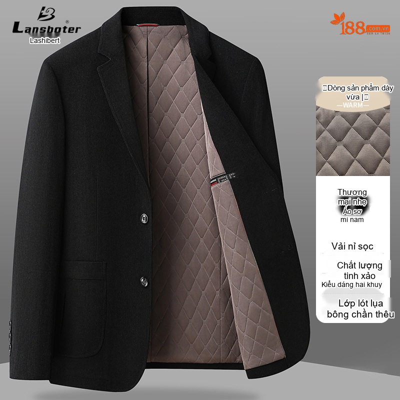 Áo Vest/Blazer Nam Nhung Tăm/Gân Hàn Quốc Form Dáng Ôm Màu Nâu, Đen