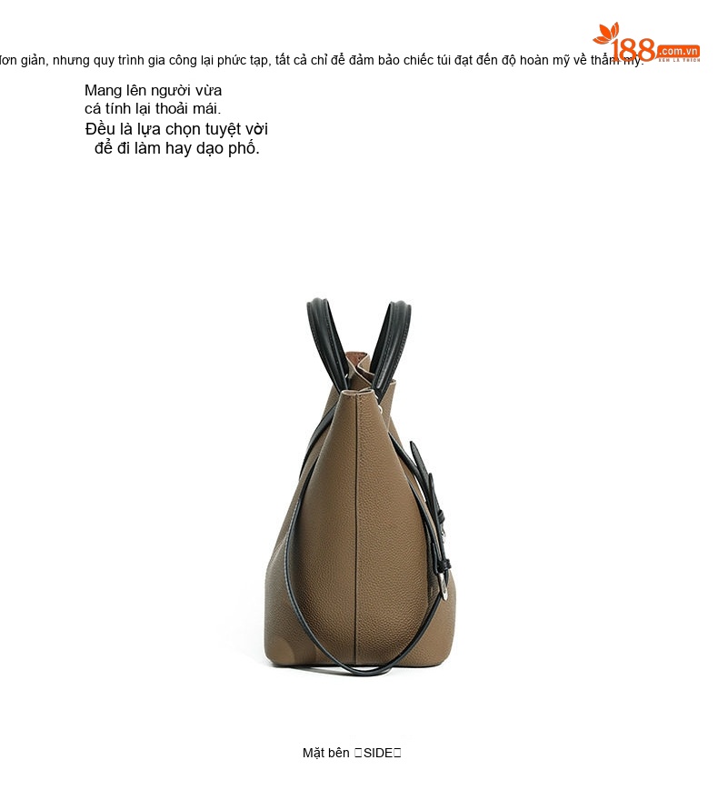 Túi Tote Da Bò Sức Chứa Lớn Đeo Vai Công Sở Phong Cách Tối Giản Màu Kem, Nâu chi tiết 30
