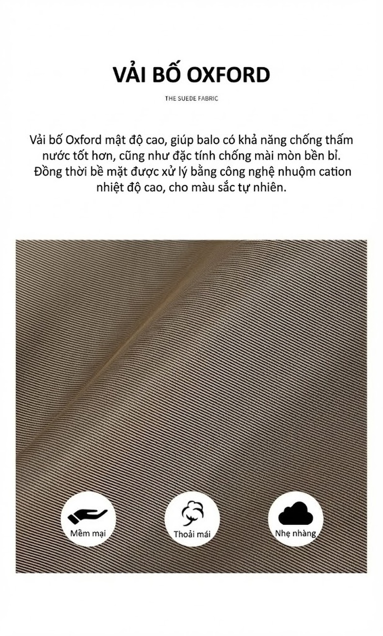 Túi Tote Nữ Công Sở Vải Dù Chống Thấm Nước Sức Chứa Lớn Màu Xám, Nâu chi tiết 7
