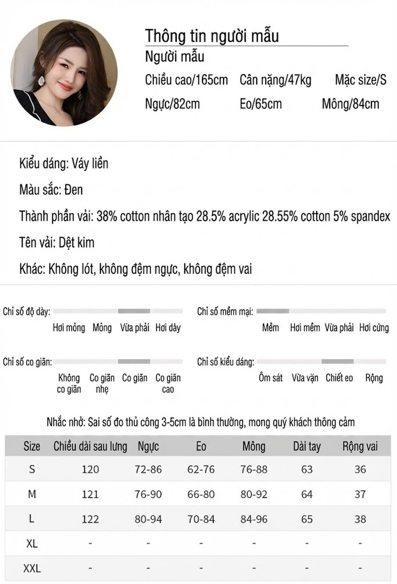 Váy Đầm Dài Tay Dài Cổ chữ V Pháp Kiểu Dáng Ôm Body Xẻ Tà Màu Đen chi tiết 2