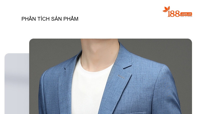 Áo Vest Blazer Nam Mỏng Nhẹ Dáng Ôm Vừa Vặn Màu Xanh Lam chi tiết 8