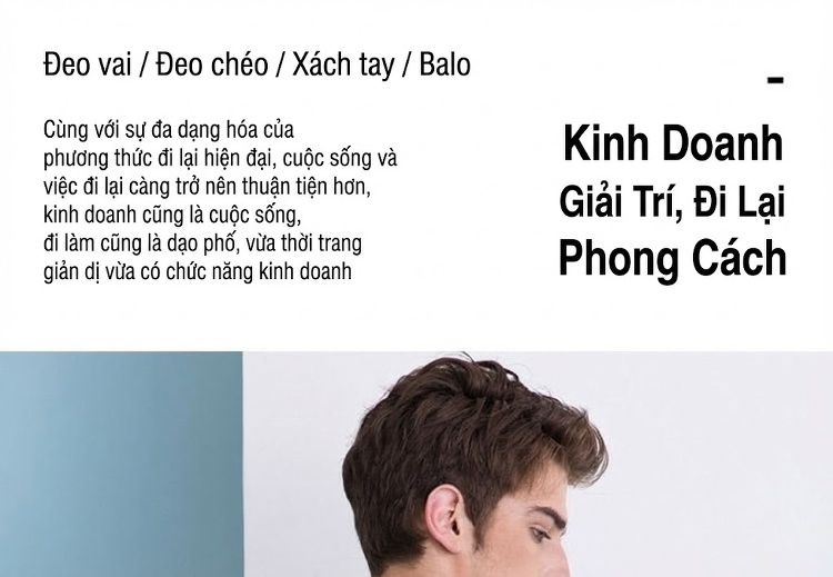 Túi Đeo Chéo Vải Oxford Đa Năng Dáng Hộp Chữ Nhật Công Sở Màu Xám, Đen chi tiết 3
