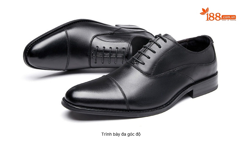 Giày Tây Buộc Dây Nam Da Bò Kiểu Oxford Chiều Cao Đế Khoảng 3cm Màu Đen, Nâu chi tiết 21