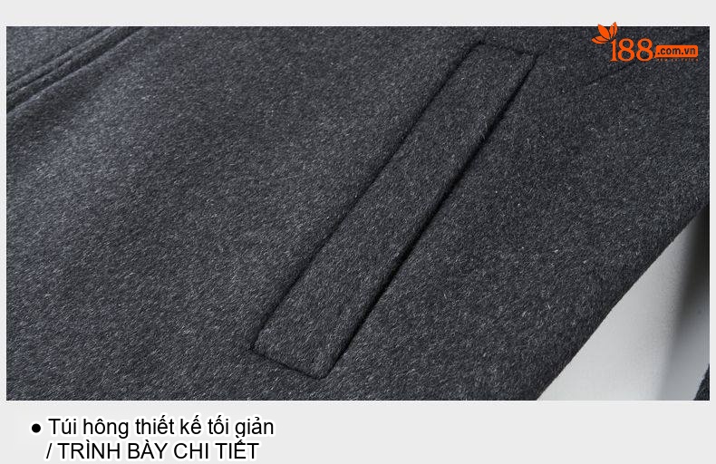 Áo Khoác Nam Dáng Ngắn Cổ Bẻ Chất Liệu Lông Cừu Màu Xám, Đen chi tiết 26