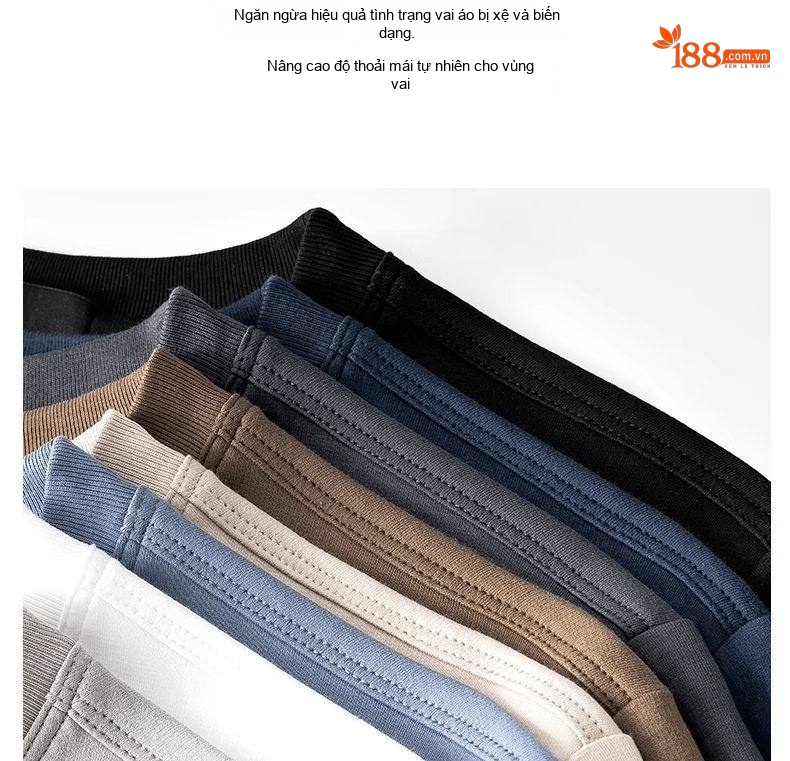 Áo Thun Dài Tay Nam Sợi Amoniac Lụa Cotton Áo Kiểu Mặc Lót Cao Cấp Màu Trắng, Xám, Xanh, Nâu... chi tiết 12