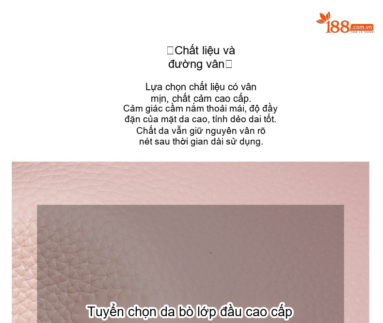Túi Đeo Vai/Đeo Chéo/Xách Tay Nữ Da Bò Cao Cấp Thiết Kế Tối Giản Màu Nâu, Hồng, Đen chi tiết 11