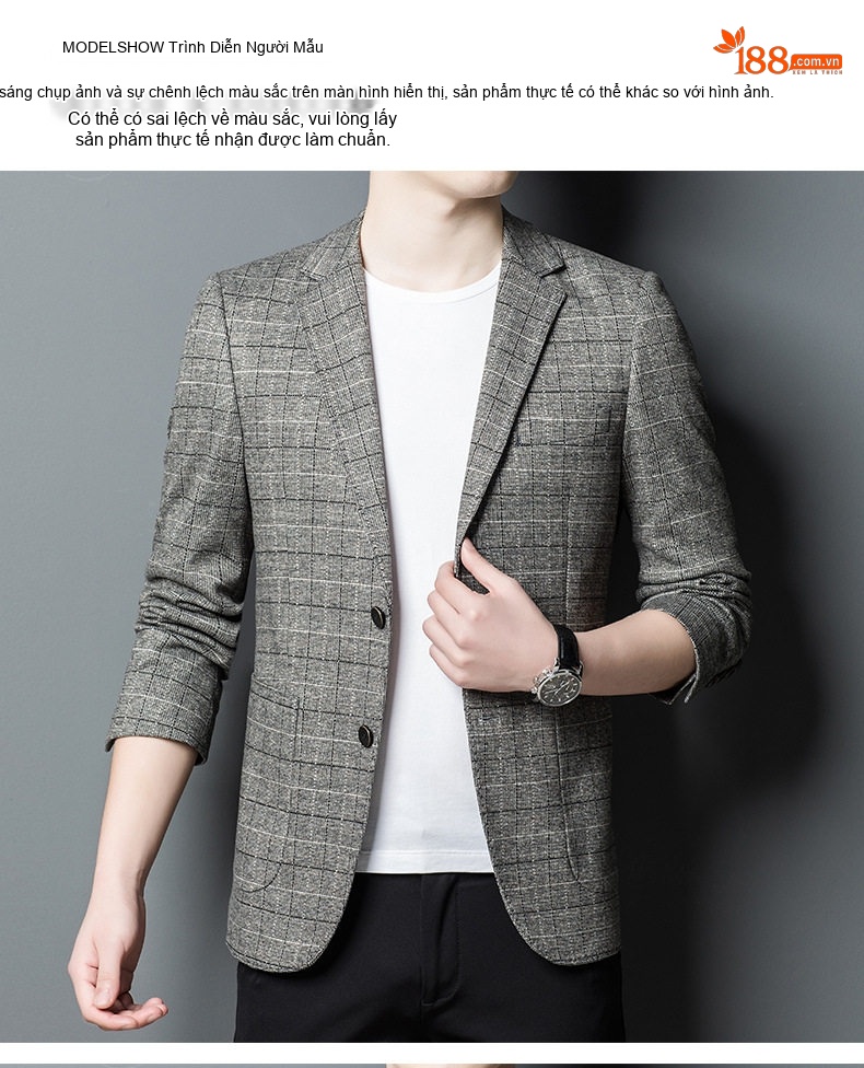 Áo Vest Nam Kẻ Sọc Co Giãn Phong Cách Hàn Quốc Màu Xám chi tiết 11