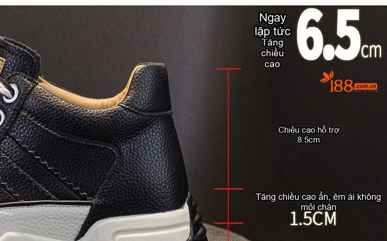 Giày Lười Nam Nỉ Phong Cách Anh Chiều Cao Đế Khoảng 2cm Màu Nâu, Đen, Vàng chi tiết 5