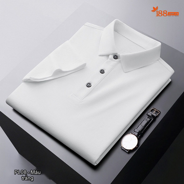 Áo Polo Nam Cotton Pique Cổ Bẻ Ngắn Tay Thoáng Mát Màu Trắng, Đen, Xám, Xanh...