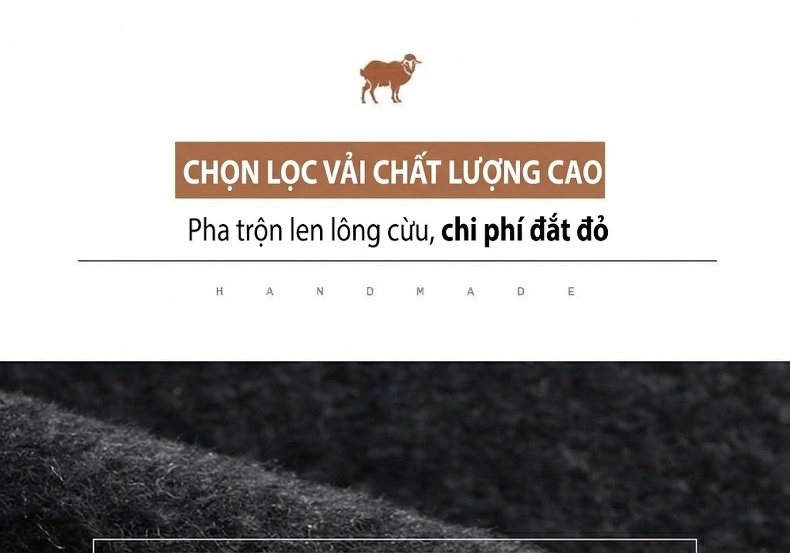 Áo Khoác Dạ Nam Lót Lông Vũ Dày Dặn Tháo Rời Màu Đen, Xám chi tiết 2