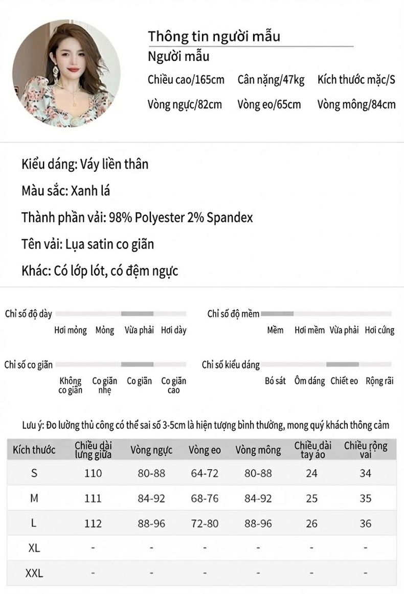 Váy liền thân Nữ Tay Bồng Cổ chữ Vuông Dáng Ôm In Hoa Hồng Phong Cách Pháp Cổ Điển Màu Xanh Mint chi tiết 2