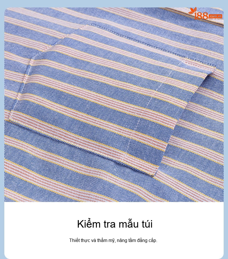 Áo Sơ Mi Nam Tay Dài Oxford Cotton Thoáng Khí Họa Tiết Kẻ Sọc Lớn Màu Xanh Dương, Đen, Trắng, Xám... chi tiết 21