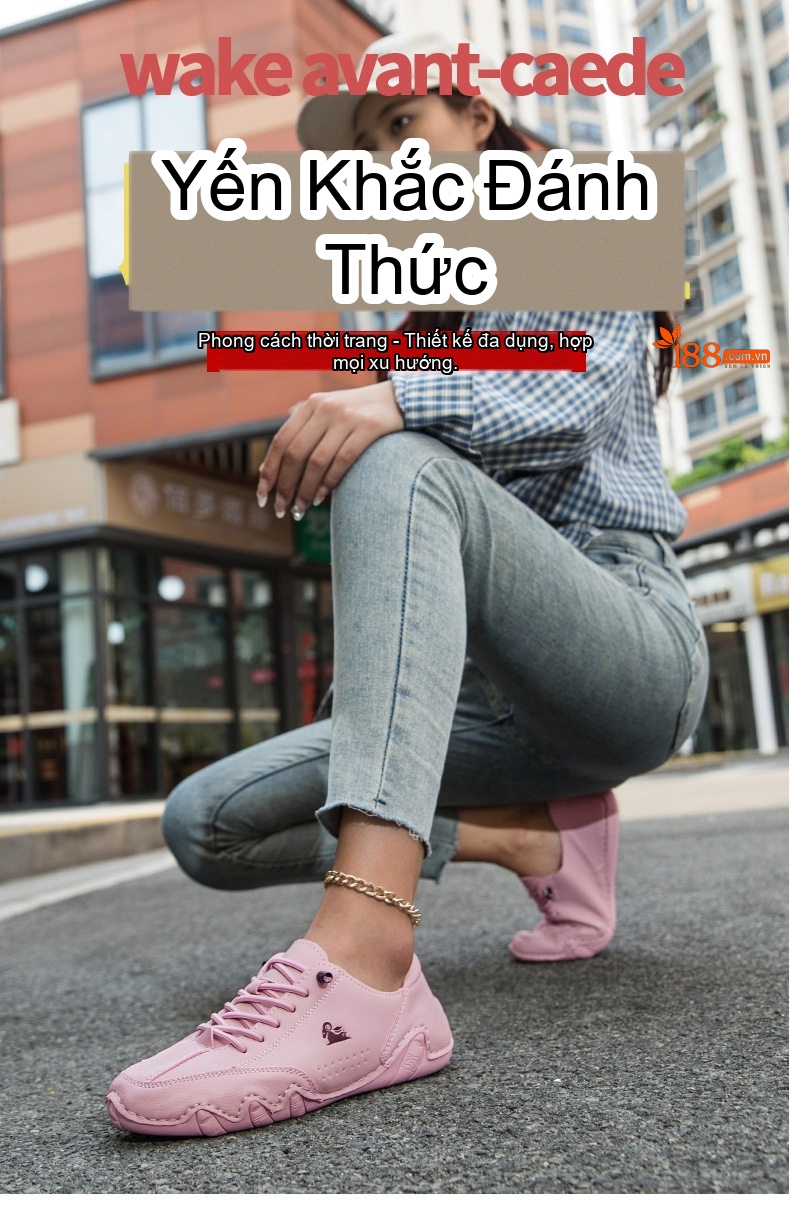 Giày Thể Thao Buộc Dây Nam/Nữ Da Mờ Chiều Cao Đế Khoảng 2cm Màu Trắng, Hồng, Xanh Dương, Xanh Lá... chi tiết 1